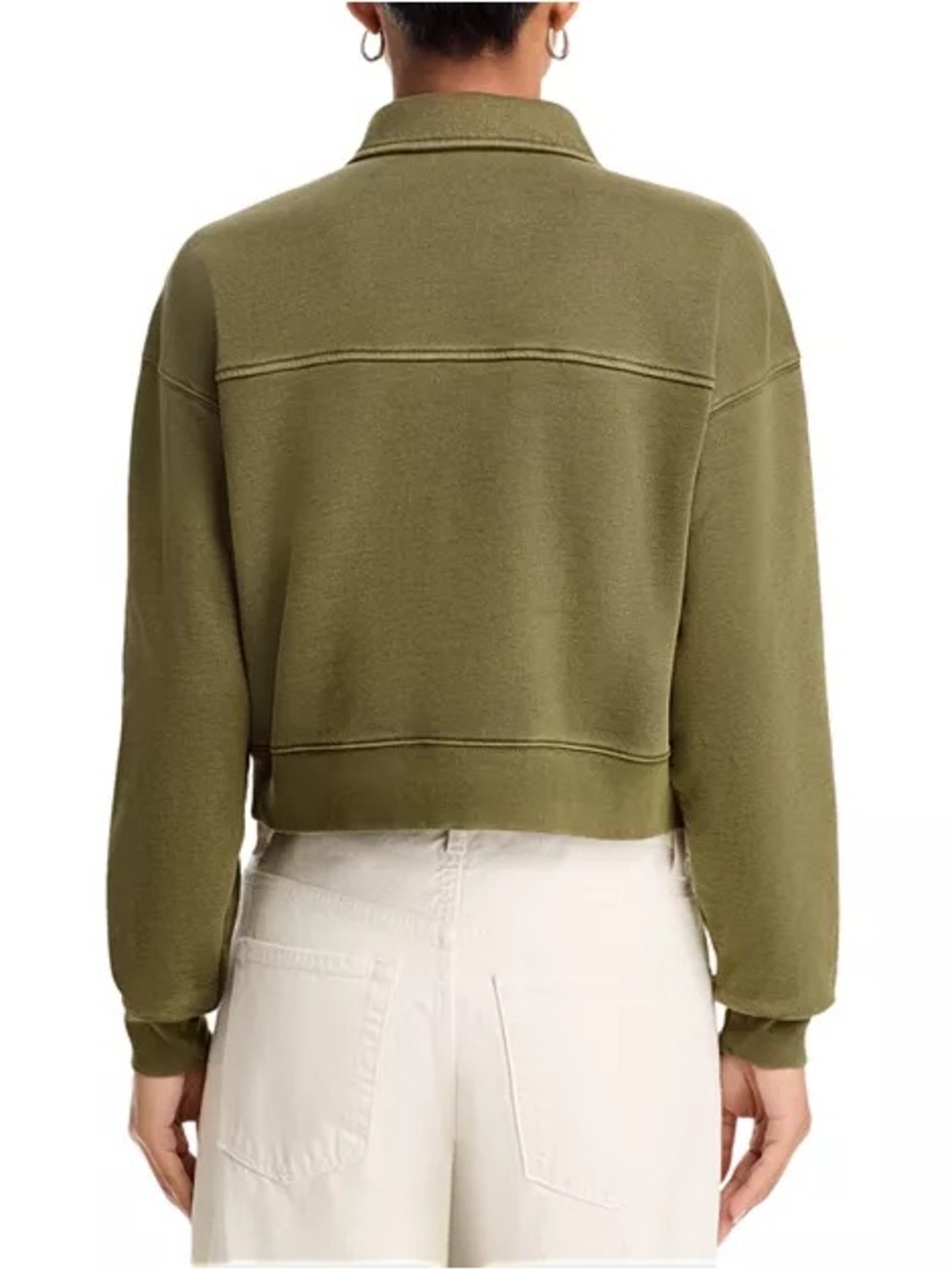 Frame Polo Henley Sweatshirt Size Medium in Surplus Green - Picture 8 of 9